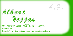 albert hejjas business card